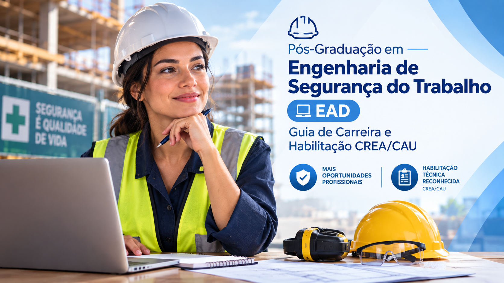 Pós-Graduação em Engenharia de Segurança do Trabalho EAD: carreira, atribuições e habilitação no CREA/CAU
